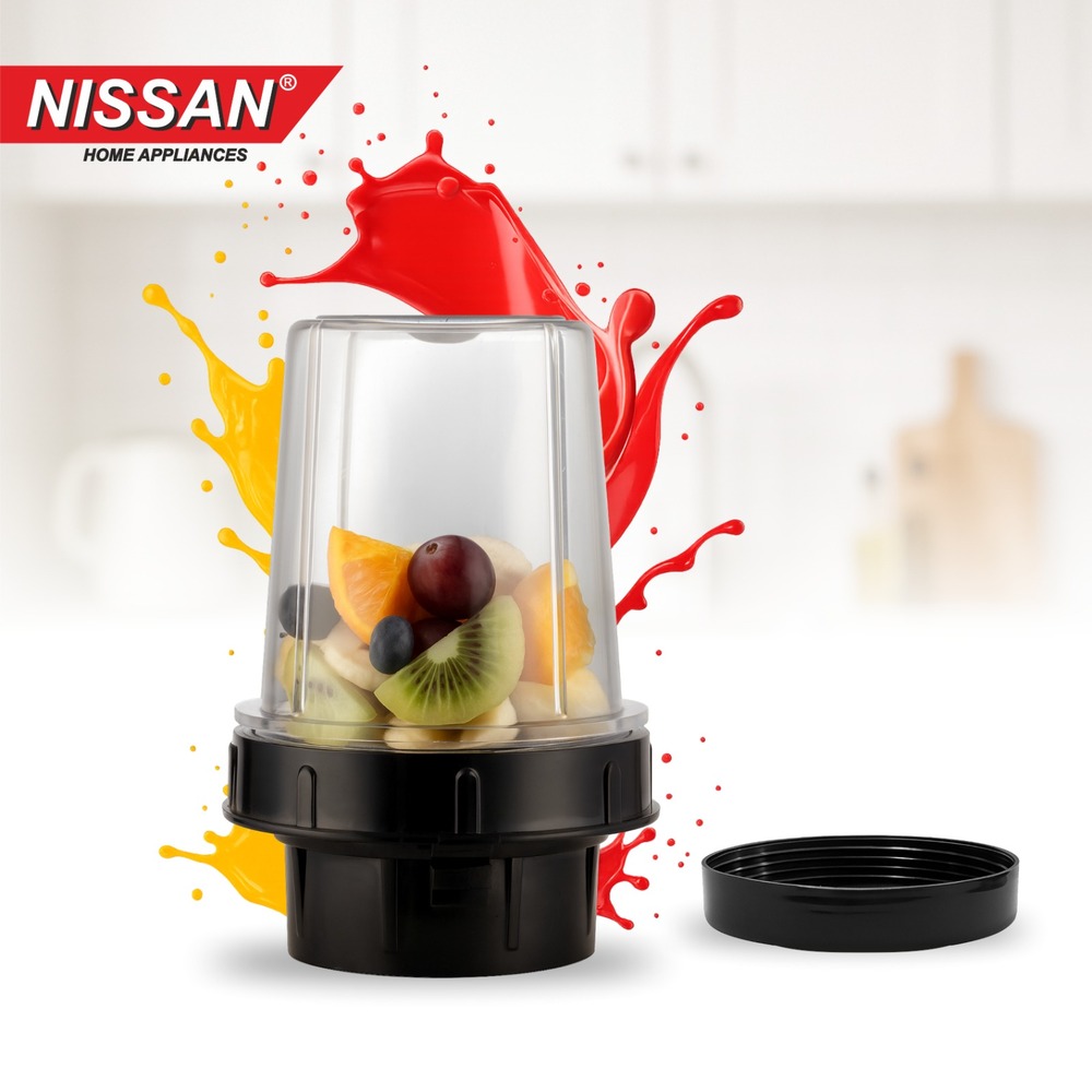 NISSAN HOME APPLIANCES bullet jar 400ML for 2 lock mixer grinders for bajaj, sumeet, presstige, preeti, orient, chroma, etc | transparent polycarbonate body | compatible For most mixer grinder